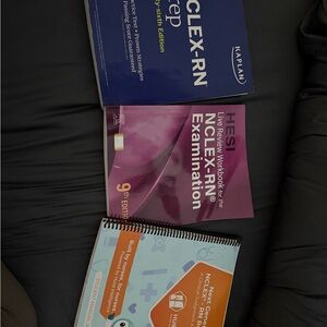 RN NCLEX review/study books. Just wrote in a few pages in each book